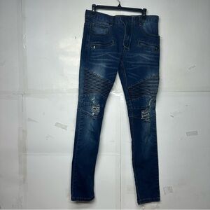 Balmain Dark Blue Skinny Jeans waist is 32 inseam is 31 inches